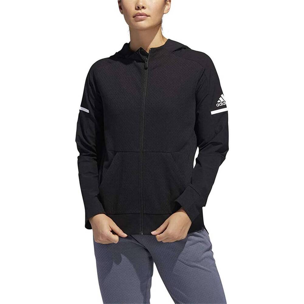 NEW ADIDAS squad hooded bomber jacket in black